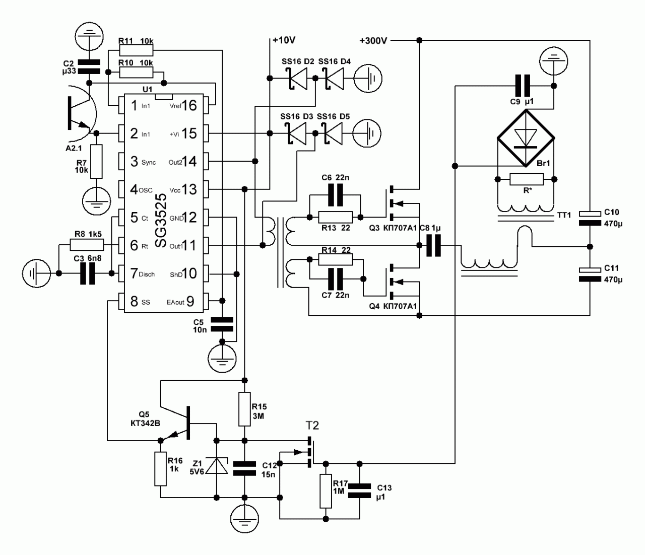 Схема sg3525 ir2110